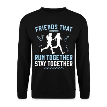 Running Runner Half Marathon - Unisex Sweatshirt - black - Front - Alina (178cm) & Michal (187cm)