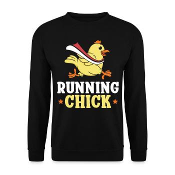 Running Runner Semi-Marathon - Sweat-shirt Unisexe - noir - Devant - Alina (178cm) & Michal (187cm)