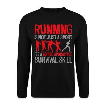 Running Runner Semi-Marathon - Sweat-shirt Unisexe - noir - Devant - Alina (178cm) & Michal (187cm)