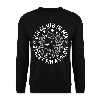 Axolotl tailed salamander - I think I'm in - Unisex Sweatshirt - black - Front - Alina (178cm) & Michal (187cm)