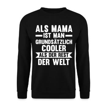 Mutter Coole Mama - Unisex Pullover - Schwarz - Vorne - Alina (178cm) & Michal (187cm)