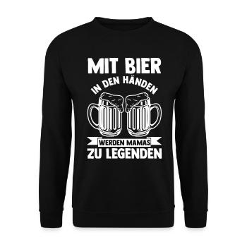 Mutter Bier Mama - Unisex Pullover - Schwarz - Vorne - Alina (178cm) & Michal (187cm)