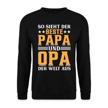 Großvater Opa - So Sieht Der Beste Papa Und Opa De - Unisex Pullover - Schwarz - Vorne - Alina (178cm) & Michal (187cm)