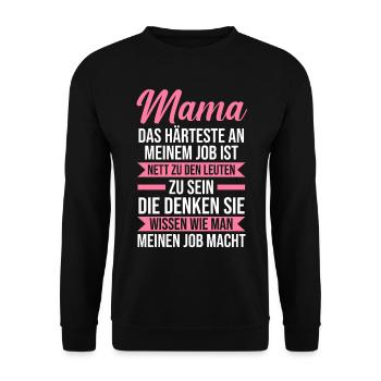 Mutter Mama - Unisex Pullover - Schwarz - Vorne - Alina (178cm) & Michal (187cm)