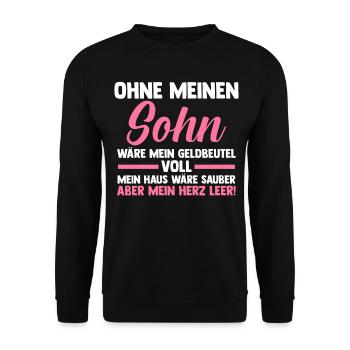 Mutter Neffen Mama - Unisex Pullover - Schwarz - Vorne - Alina (178cm) & Michal (187cm)
