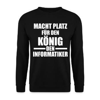 Informatik Programmierer IT Fachmann Informatiker - Unisex Pullover - Schwarz - Vorne - Alina (178cm) & Michal (187cm)