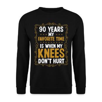90 Idea Funny Knee Injury Surgery Year Old Humor - Unisex Sweatshirt - black - Front - Alina (178cm) & Michal (187cm)