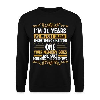 31 Idea Funny Memory sort Humour de l’année - Sweat-shirt Unisexe - noir - Devant - Alina (178cm) & Michal (187cm)
