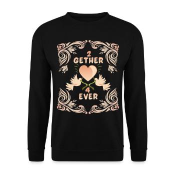 Wedding Wedding, Love Love, Pigeons, Valentine's Day - Unisex Sweatshirt - black - Front - Alina (178cm) & Michal (187cm)