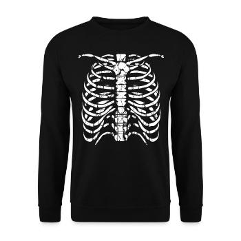 Halloween Skeleton Costume Bone Outfit - Unisex Sweatshirt - black - Front - Alina (178cm) & Michal (187cm)