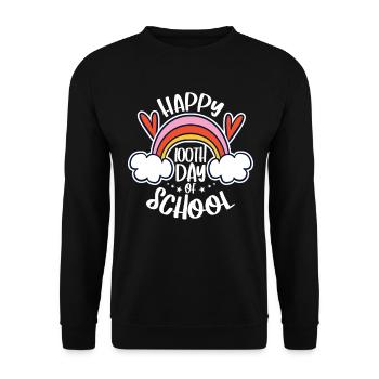 Happy 100th Day of School Students Teacher School - Unisex Sweatshirt - black - Front - Alina (178cm) & Michal (187cm)