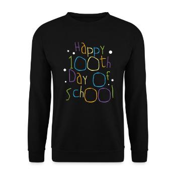 Happy 100th Day of School Students Teacher School - Unisex Sweatshirt - black - Front - Alina (178cm) & Michal (187cm)