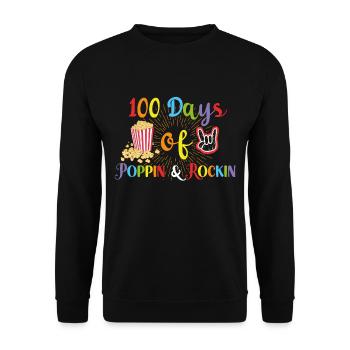 100 Days Of Poppin And Rockin Back To School - Unisex Sweatshirt - black - Front - Alina (178cm) & Michal (187cm)