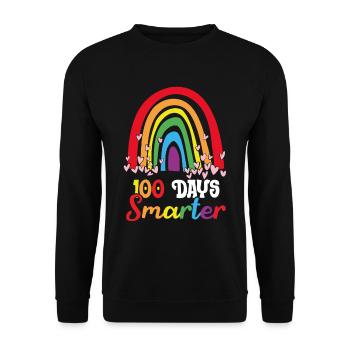 Rainbow 100 Days Smarter 100th Day Back To School - Unisex Sweatshirt - black - Front - Alina (178cm) & Michal (187cm)