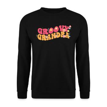 Groovy Grandpa Jardin Plantes Fleurs Décoration Florale - Sweat-shirt Unisexe - noir - Devant - Alina (178cm) & Michal (187cm)