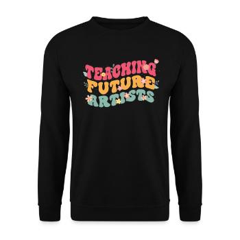 Future Artists Teach Flower Garden - Unisex Sweatshirt - black - Front - Alina (178cm) & Michal (187cm)