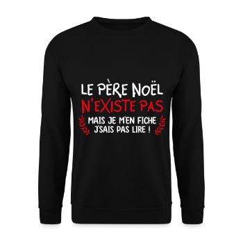 le père noël n existe pas - cadeau Noel - Sweat-shirt Unisexe - noir - Devant - Alina (178cm) & Michal (187cm)