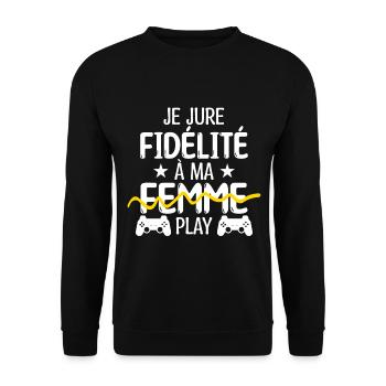 Meilleur Gamer | cadeau pour un Gamer marié - Sweat-shirt Unisexe - noir - Devant - Alina (178cm) & Michal (187cm)