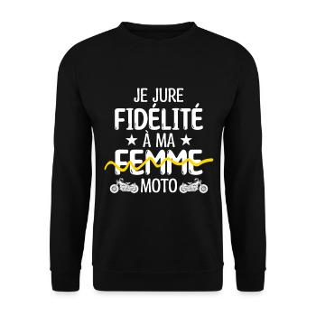 Motard Moto fan de moto | Motard !! - Sweat-shirt Unisexe - noir - Devant - Alina (178cm) & Michal (187cm)