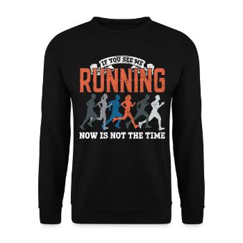 Running Runner Half Marathon - Unisex Sweatshirt - black - Front - Alina (178cm) & Michal (187cm)