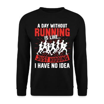 Running Runner Half Marathon - Unisex Pullover - Schwarz - Vorne - Alina (178cm) & Michal (187cm)