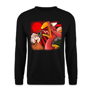 Gobblezilla Turkey Thanksgiving - Unisex Sweatshirt - black - Front - Alina (178cm) & Michal (187cm)