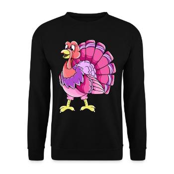 Female Turkey Thanksgiving - Unisex Sweatshirt - black - Front - Alina (178cm) & Michal (187cm)