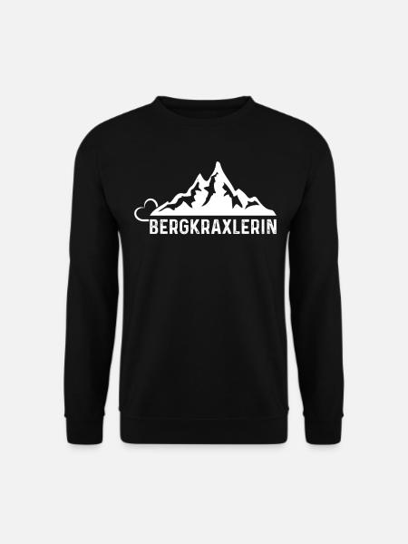Berg Wandern Berg Klettern Berg Herz - Bergkraxler - Unisex Pullover - Schwarz