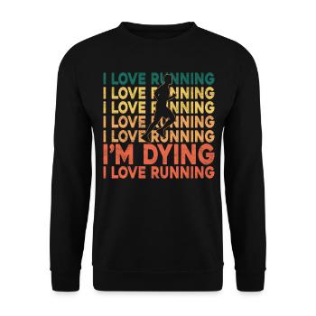 Running Runner Half Marathon - Unisex Pullover - Schwarz - Vorne - Alina (178cm) & Michal (187cm)