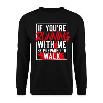 Running Runner Half Marathon Slow - Unisex Sweatshirt - black - Front - Alina (178cm) & Michal (187cm)