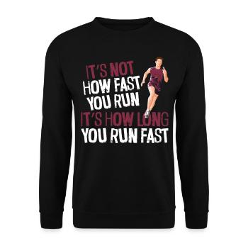 Running Runner Half Marathon - Unisex Pullover - Schwarz - Vorne - Alina (178cm) & Michal (187cm)