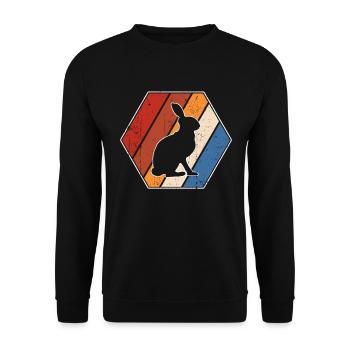 Lapin Rétro - Sweat-shirt Unisexe - noir - Devant - Alina (178cm) & Michal (187cm)