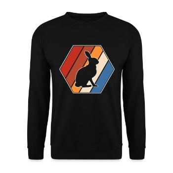 Lapin Rétro - Sweat-shirt Unisexe - noir - Devant - Alina (178cm) & Michal (187cm)