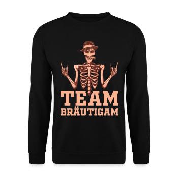 Hochzeit Party Poltern Team Bräutigam Junggesellen - Unisex Pullover - Schwarz - Vorne - Alina (178cm) & Michal (187cm)
