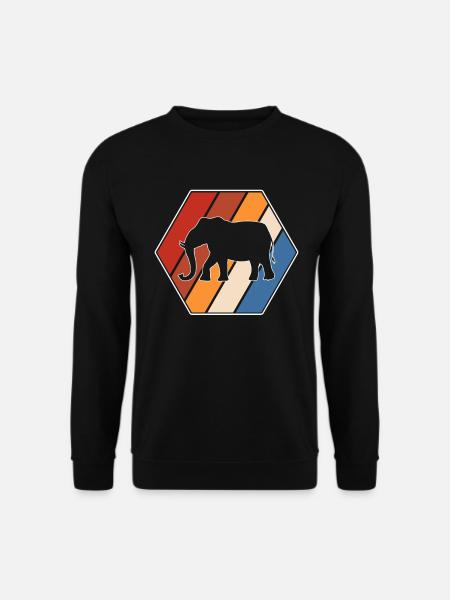 Elephant Retro - Unisex Sweatshirt - black