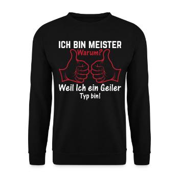 Ich Bin Meister Heimwerker - Handwerker Meister - Unisex Pullover - Schwarz - Vorne - Alina (178cm) & Michal (187cm)