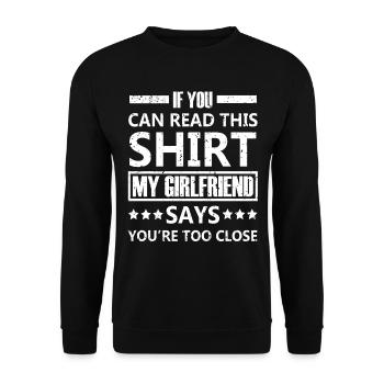 If you can read this my friend friend - Unisex Sweatshirt - black - Front - Alina (178cm) & Michal (187cm)