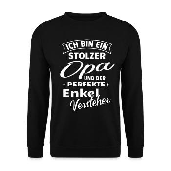 Opa Enkel Opi Enkelkinder Enkelin Komplizen - Unisex Pullover - Schwarz - Vorne - Alina (178cm) & Michal (187cm)