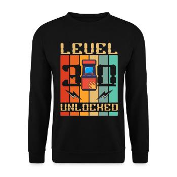 Level 30 Unlocked Arcade Machine Gamer 30. - Unisex Sweatshirt - black - Front - Alina (178cm) & Michal (187cm)