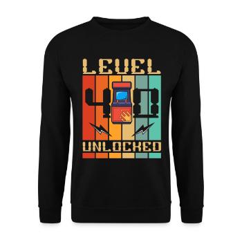 Level 40 Unlocked Arcade Machine Gamer 40. - Unisex Sweatshirt - black - Front - Alina (178cm) & Michal (187cm)