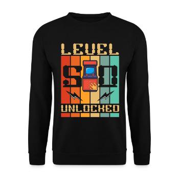 Niveau 50 Machine d’arcade débloquée Gamer 50. - Sweat-shirt Unisexe - noir - Devant - Alina (178cm) & Michal (187cm)