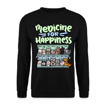 Ma pilule Happy Medicine Every Day - Sweat-shirt Unisexe - noir - Devant - Alina (178cm) & Michal (187cm)