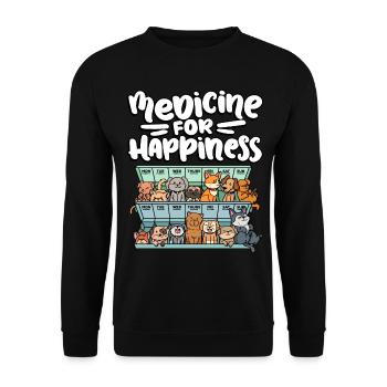 My Happy Medicine Every Day Pill - Unisex Sweatshirt - black - Front - Alina (178cm) & Michal (187cm)