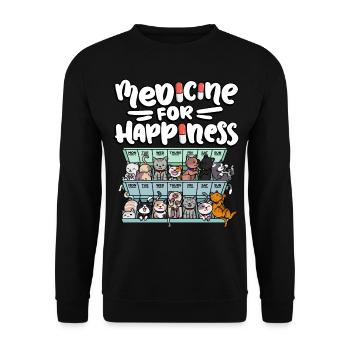Ma pilule Happy Medicine Every Day - Sweat-shirt Unisexe - noir - Devant - Alina (178cm) & Michal (187cm)