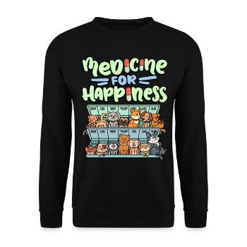 Ma pilule Happy Medicine Every Day - Sweat-shirt Unisexe - noir - Devant - Alina (178cm) & Michal (187cm)