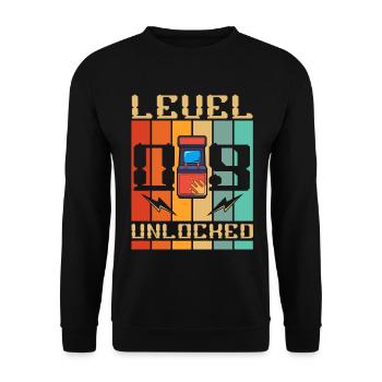Level 9 Unlocked Arcade Machine Gamer 9. - Unisex Sweatshirt - black - Front - Alina (178cm) & Michal (187cm)