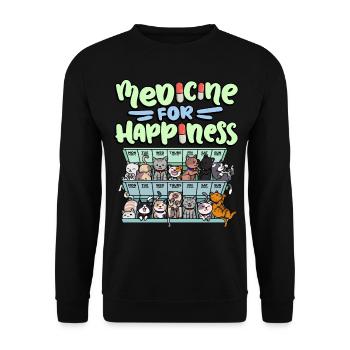 Ma pilule Happy Medicine Every Day - Sweat-shirt Unisexe - noir - Devant - Alina (178cm) & Michal (187cm)