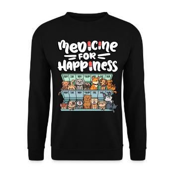 Ma pilule Happy Medicine Every Day - Sweat-shirt Unisexe - noir - Devant - Alina (178cm) & Michal (187cm)