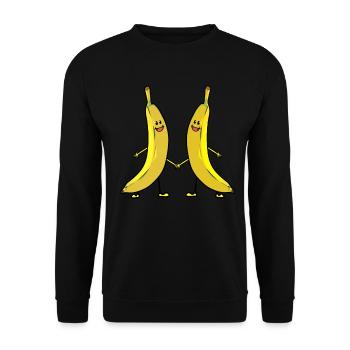 süße Bananen Obst Früchte Nahrungsmittel Kinder - Unisex Pullover - Schwarz - Vorne - Alina (178cm) & Michal (187cm)