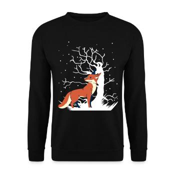 Fox Xmas Forest Animals Snow Christmas Gift - Unisex Sweatshirt - black - Front - Alina (178cm) & Michal (187cm)